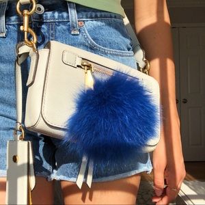 Royal Blue Pom Pom Keychain